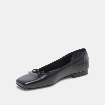 ANISA Ballet Flats Black Leather | Dolce Vita