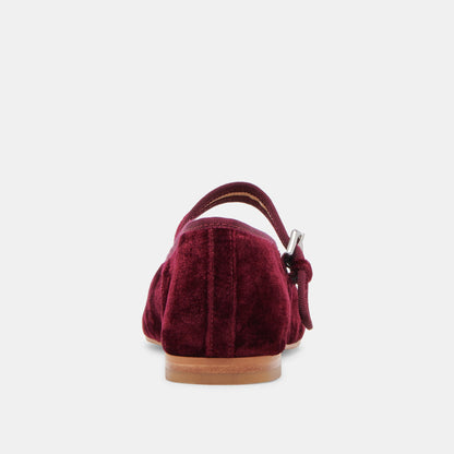ROSLYN BALLET FLATS WINE VELVET | Dolce Vita