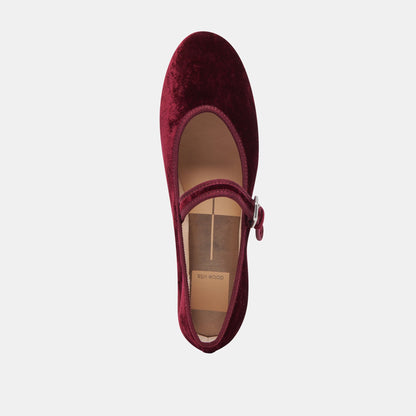 ROSLYN BALLET FLATS WINE VELVET | Dolce Vita