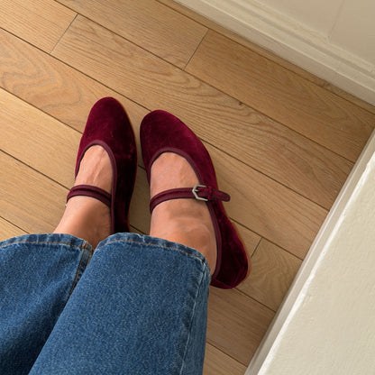 ROSLYN BALLET FLATS WINE VELVET | Dolce Vita