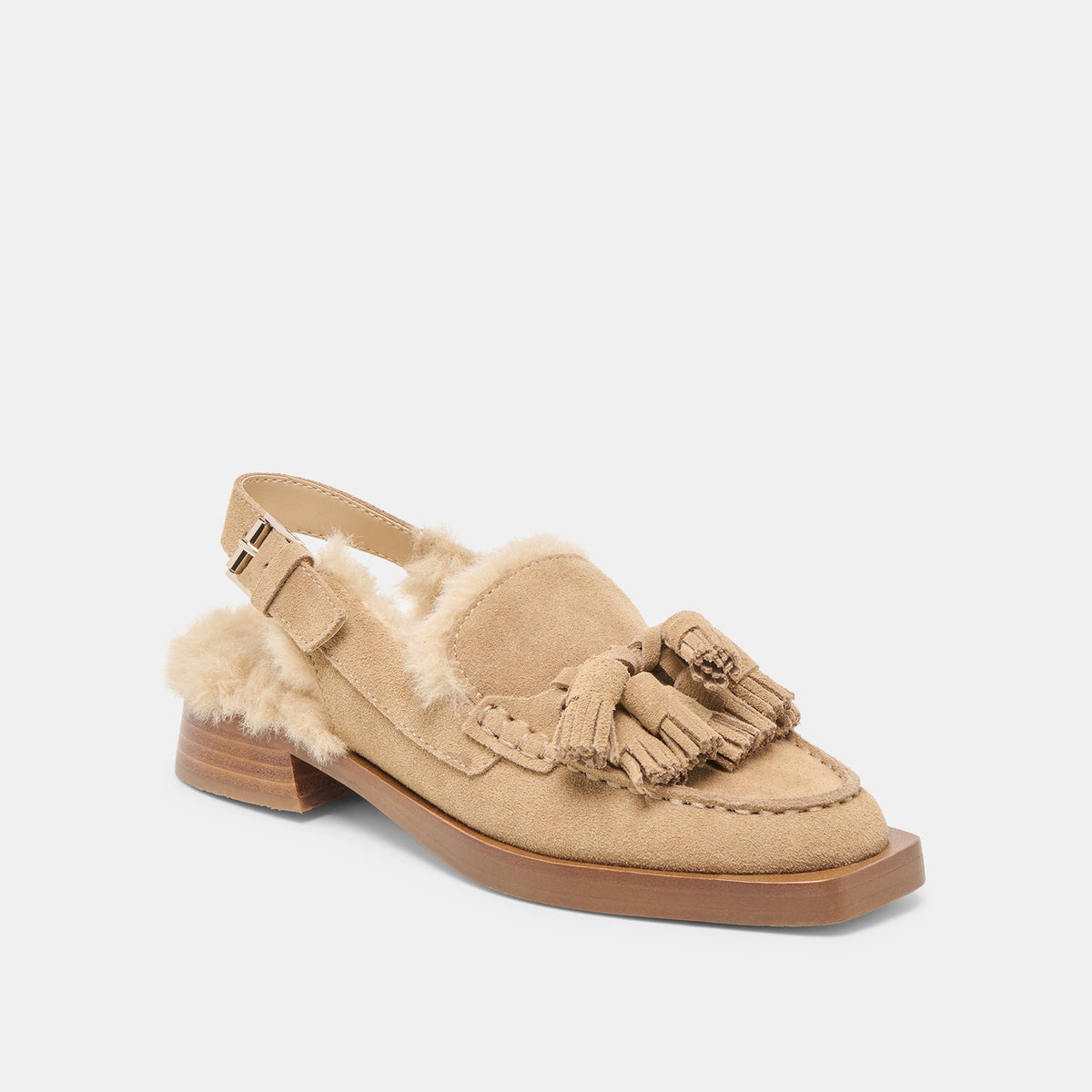 Hamlit Plush Dk Taupe Suede Loafers | Dolce Vita
