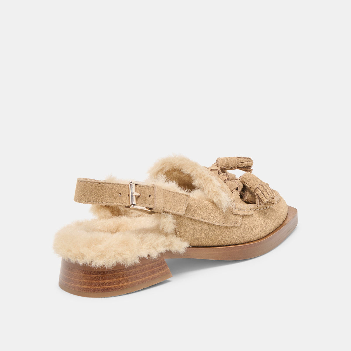 Hamlit Plush Dk Taupe Suede Loafers | Dolce Vita