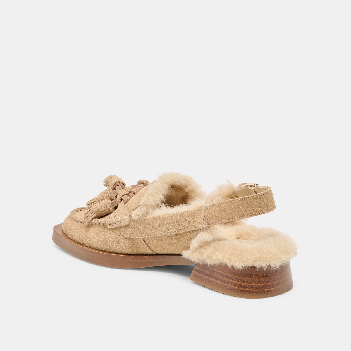 Hamlit Plush Dk Taupe Suede Loafers | Dolce Vita