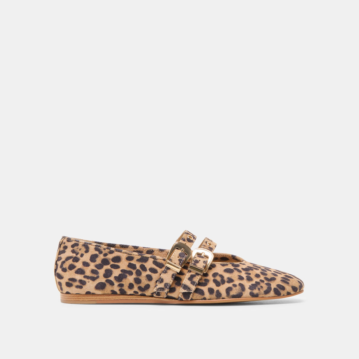 Baylee Grommet Dk Leopard Printed Suede Ballet Flats | Dolce Vita