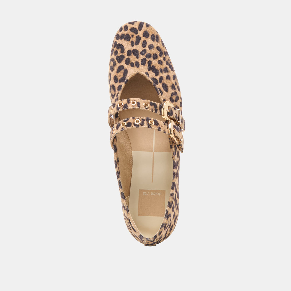 Baylee Grommet Dk Leopard Printed Suede Ballet Flats | Dolce Vita