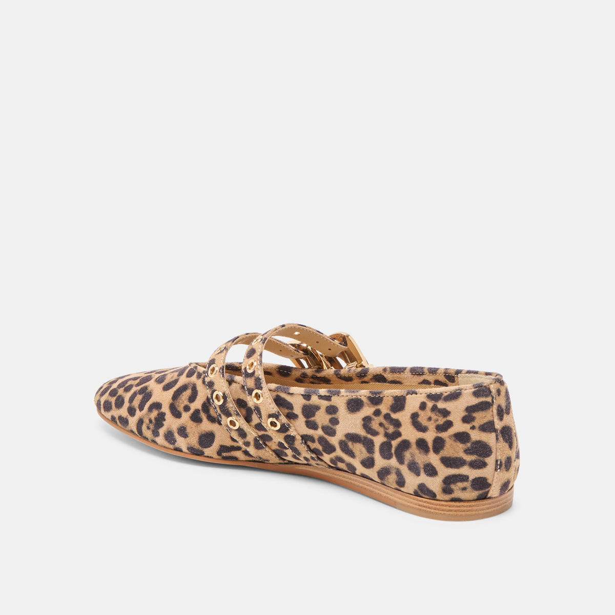 Baylee Grommet Dk Leopard Printed Suede Ballet Flats | Dolce Vita