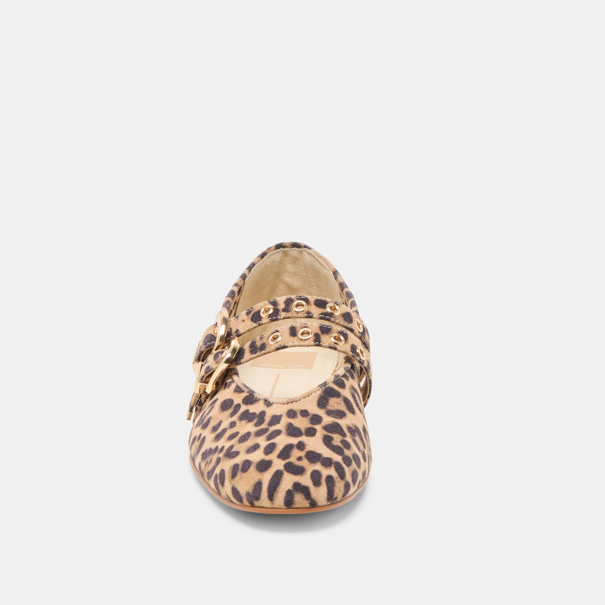 Baylee Grommet Dk Leopard Printed Suede Ballet Flats | Dolce Vita