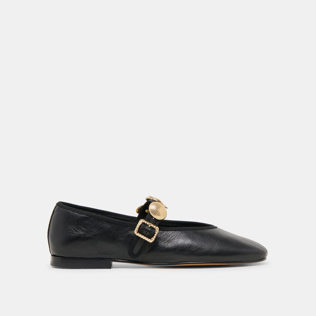 Relan Black Leather Ballet Flats | Dolce Vita