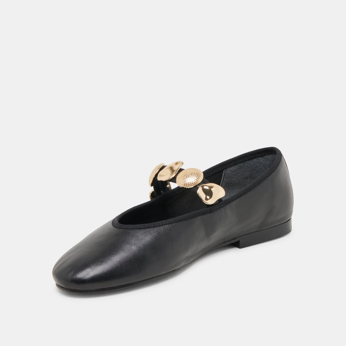 Relan Black Leather Ballet Flats | Dolce Vita