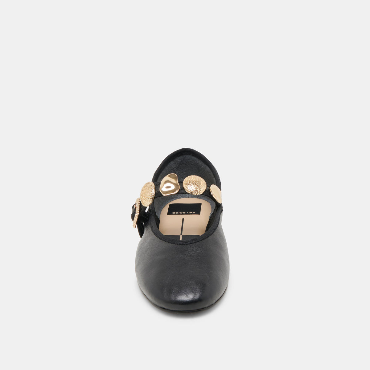 Relan Black Leather Ballet Flats | Dolce Vita