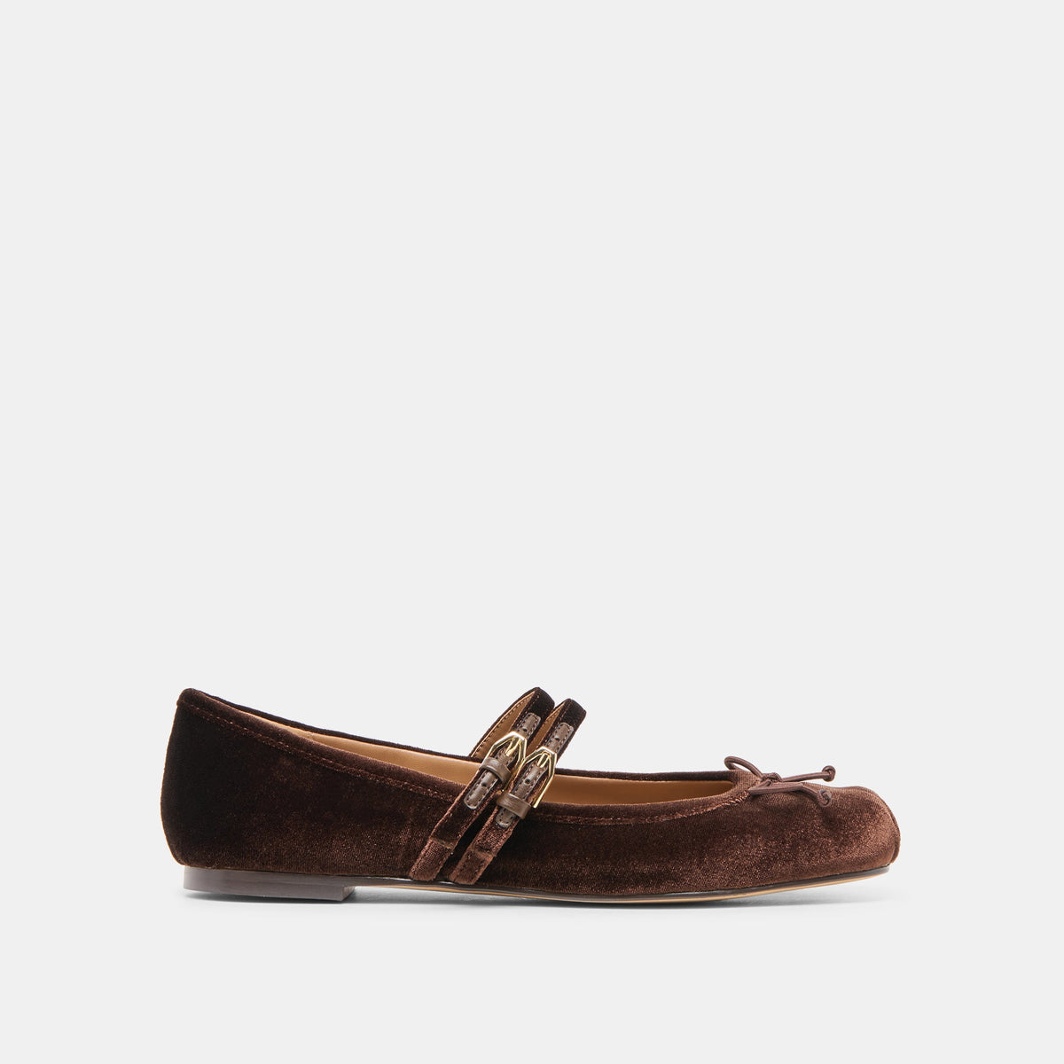Gibsen Chocolate Velvet Ballet Flats | Dolce Vita
