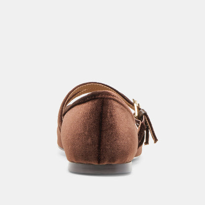 Gibsen Chocolate Velvet Ballet Flats | Dolce Vita