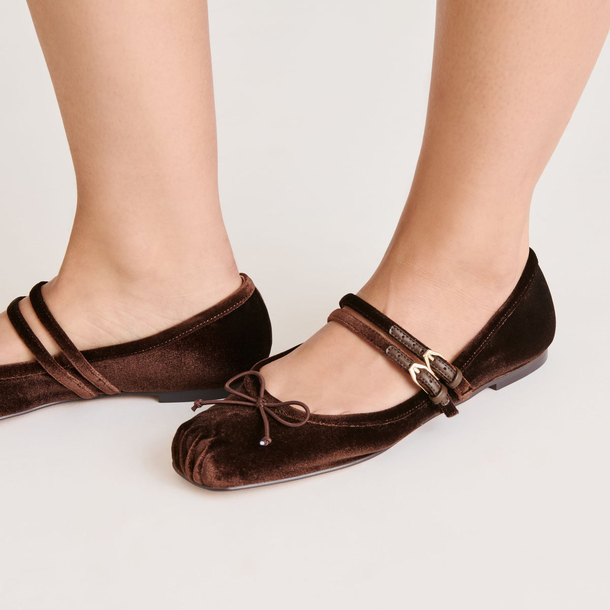 Gibsen Chocolate Velvet Ballet Flats | Dolce Vita