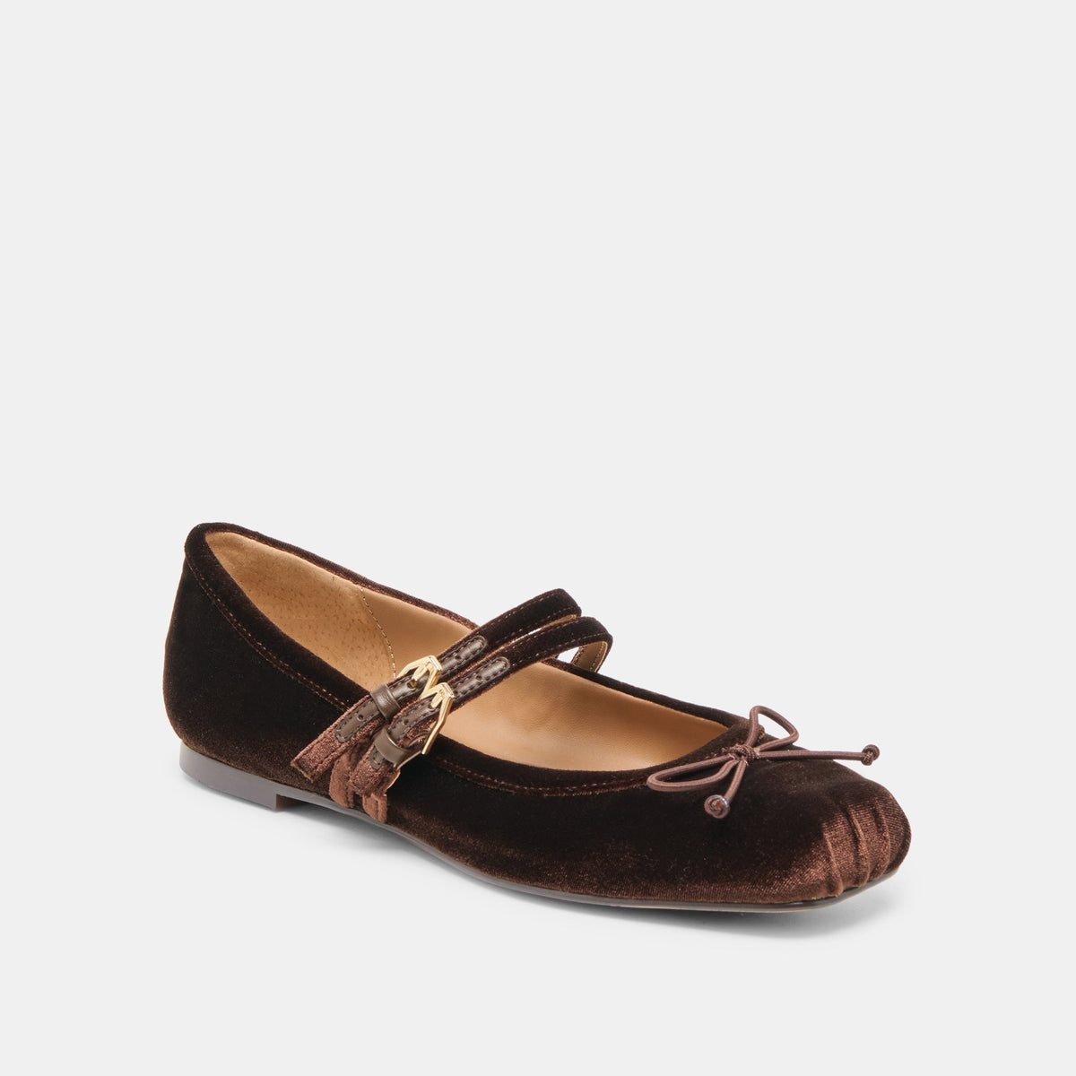 Gibsen Chocolate Velvet Ballet Flats | Dolce Vita