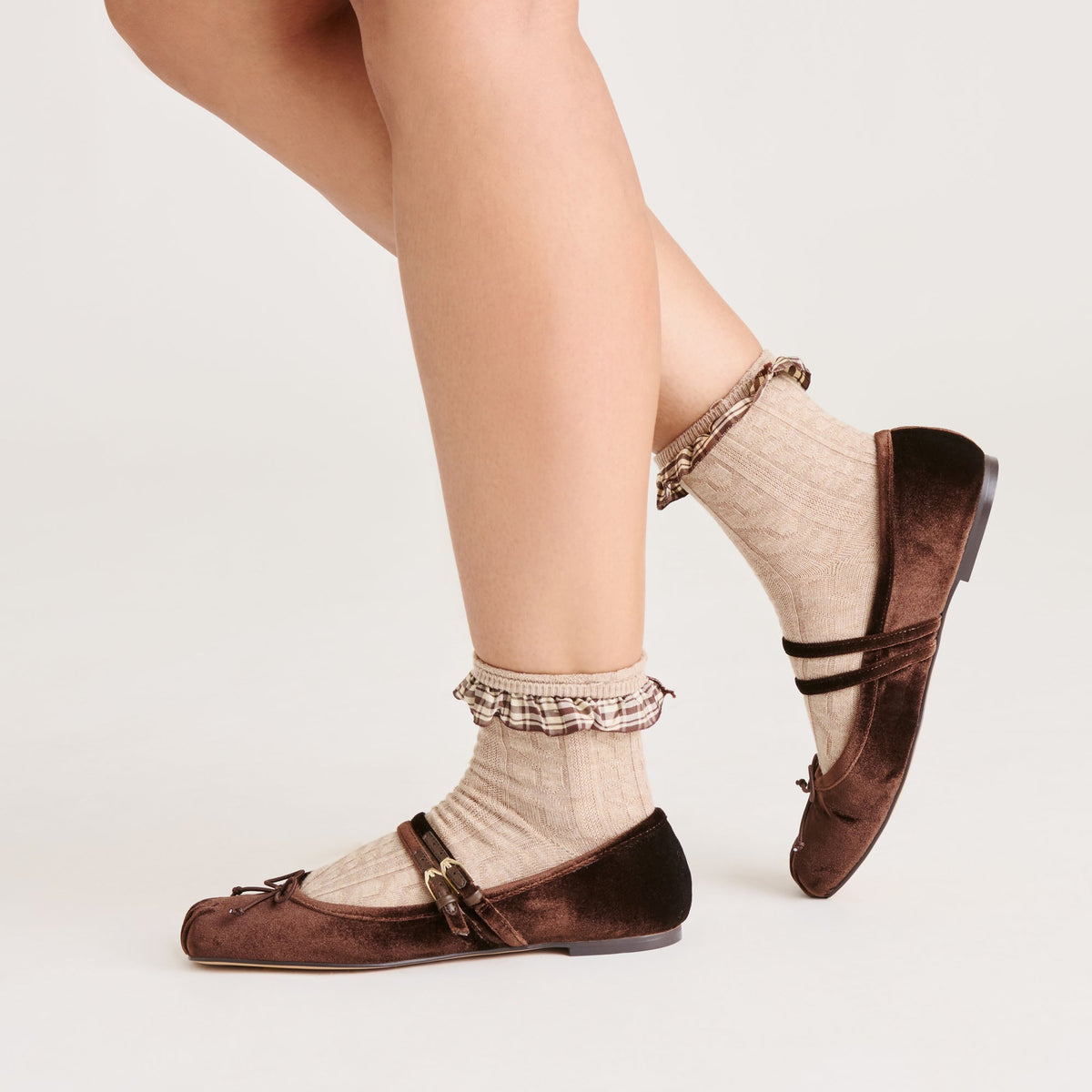 Gibsen Chocolate Velvet Ballet Flats | Dolce Vita