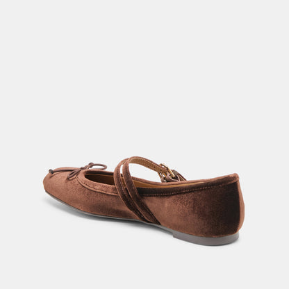 Gibsen Chocolate Velvet Ballet Flats | Dolce Vita