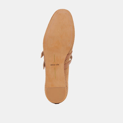 Baylee Pecan Perforated Suede Ballet Flats | Dolce Vita