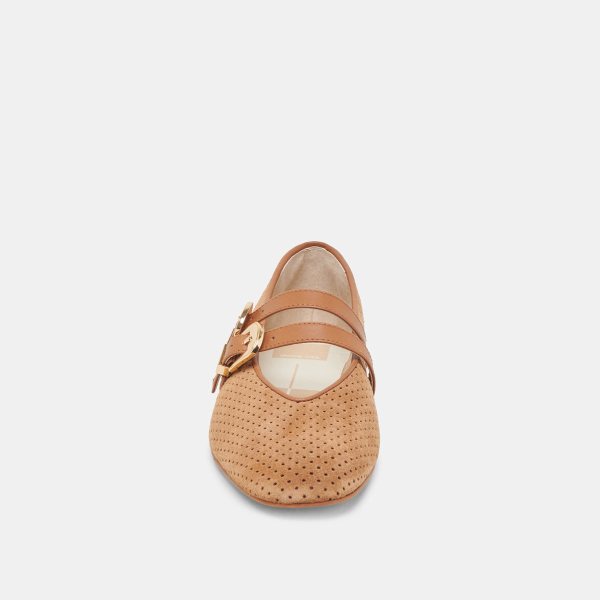 Baylee Pecan Perforated Suede Ballet Flats | Dolce Vita