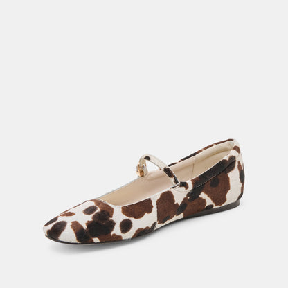 Reyes Cocoa Taurus Calf Hair Ballet Flats | Dolce Vita