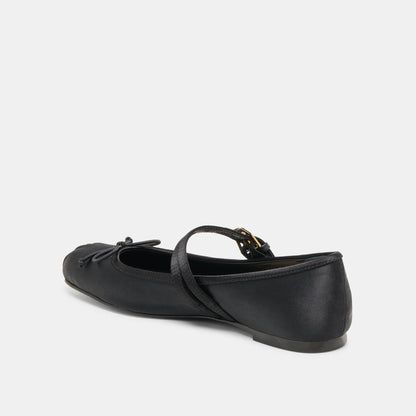 Gibsen Onyx Satin Ballet Flats | Dolce Vita