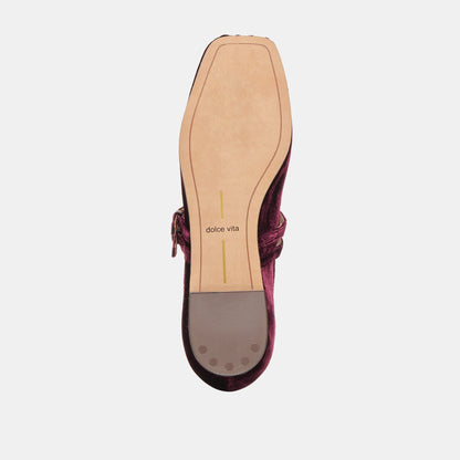 Gibsen Burgundy Velvet Ballet Flats | Dolce Vita