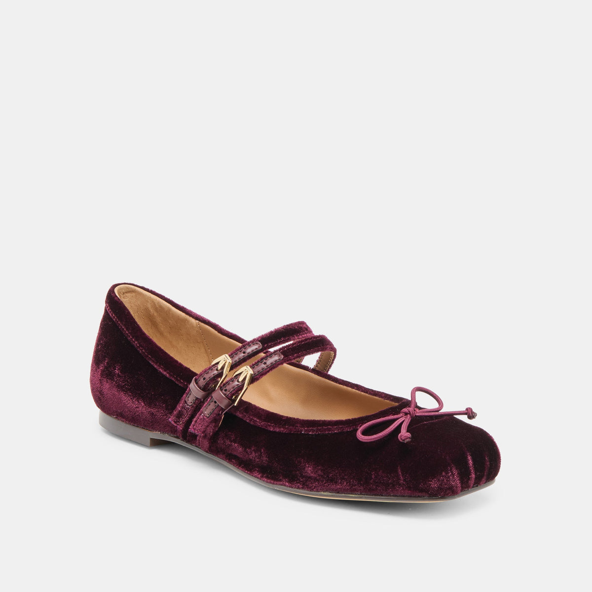 Gibsen Burgundy Velvet Ballet Flats | Dolce Vita