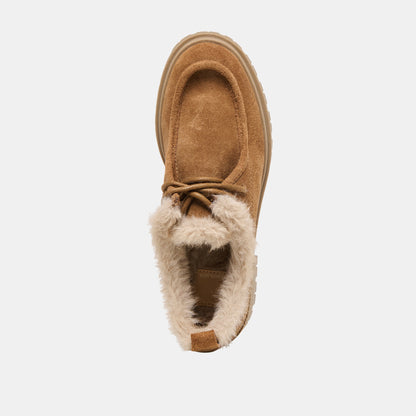 Milza Plush Lt Brown Suede Loafers | Dolce Vita