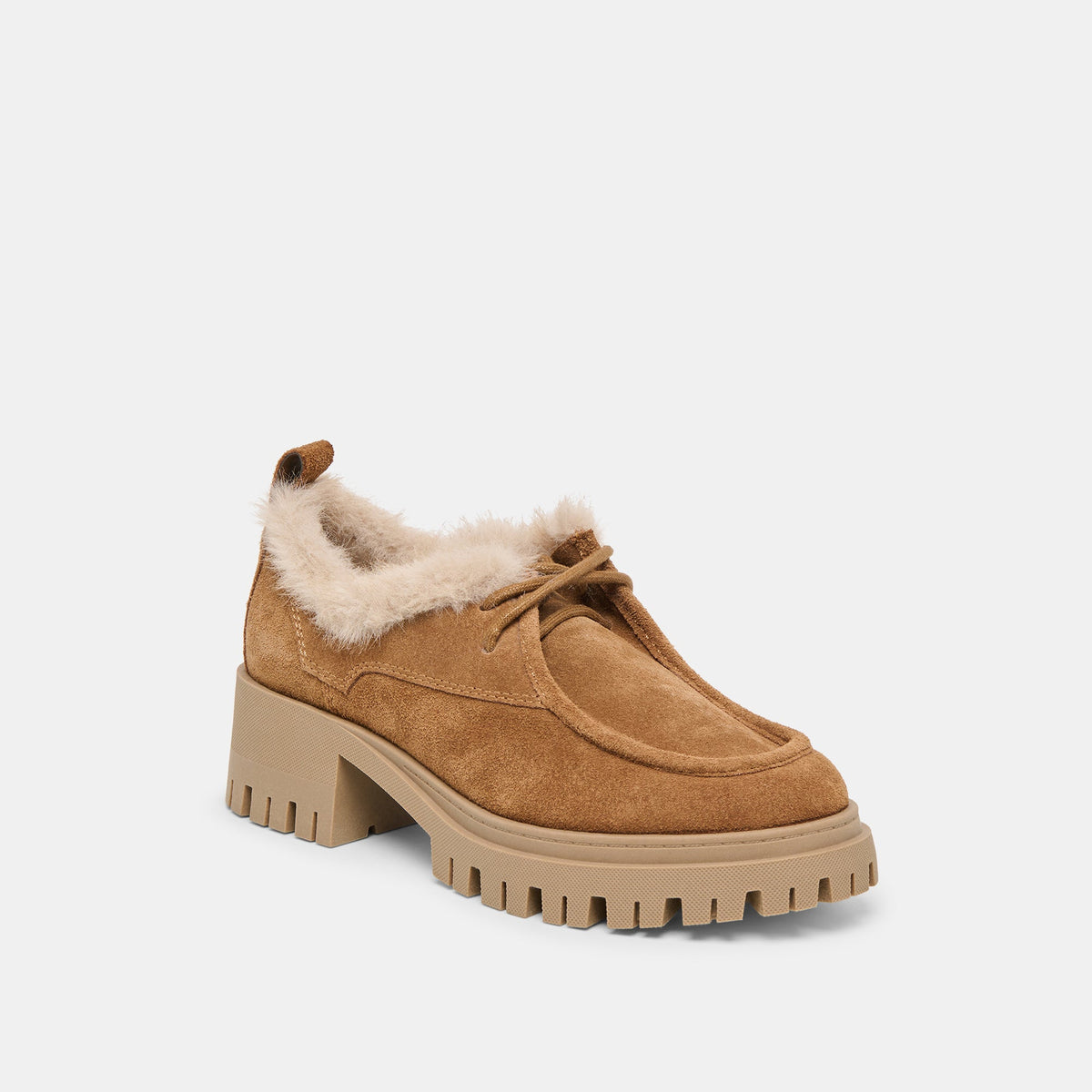 Milza Plush Lt Brown Suede Loafers | Dolce Vita