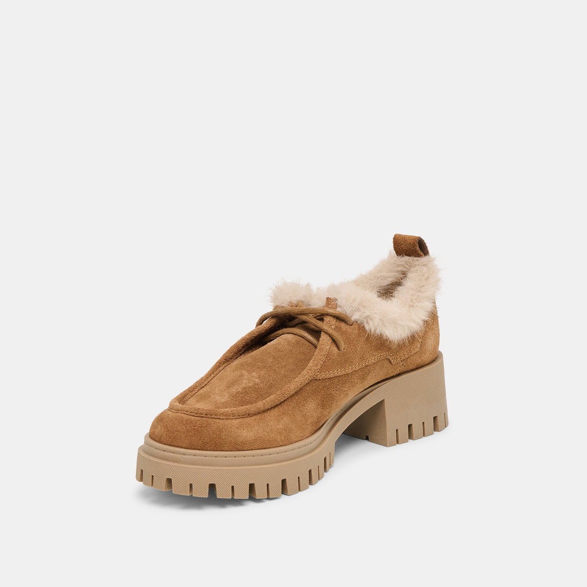 Milza Plush Lt Brown Suede Loafers | Dolce Vita
