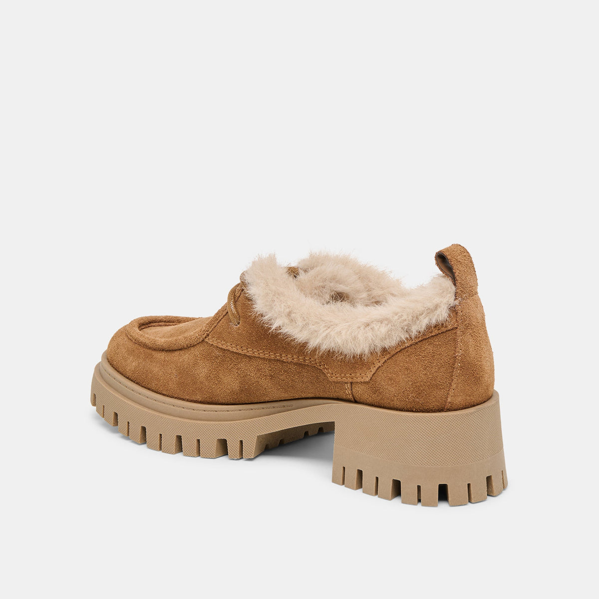 Milza Plush Lt Brown Suede Loafers | Dolce Vita