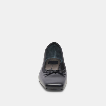 ANISA Wide Black Leather Ballet Flats | Dolce Vita