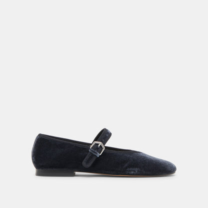 ROSLYN BALLET FLATS DUSTY BLUE VELVET | Dolce Vita