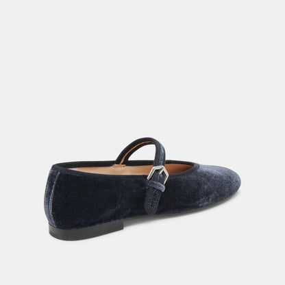 ROSLYN BALLET FLATS DUSTY BLUE VELVET | Dolce Vita