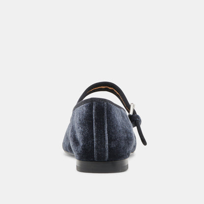 ROSLYN BALLET FLATS DUSTY BLUE VELVET | Dolce Vita
