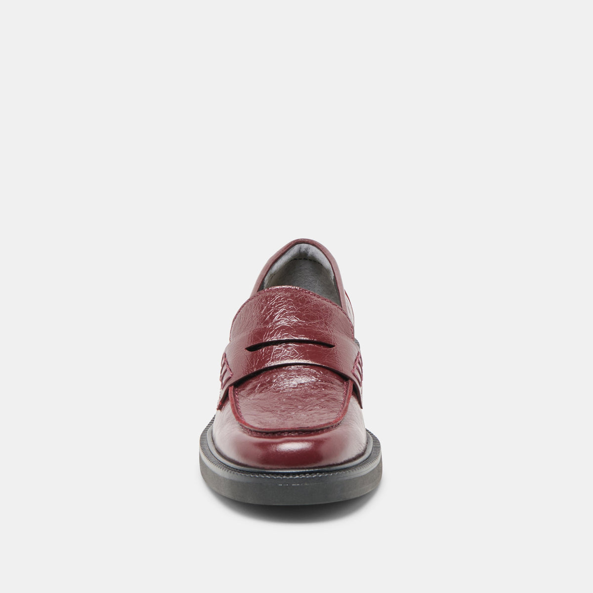 Tiggy Oxblood Crinkle Patent Loafers | Dolce Vita