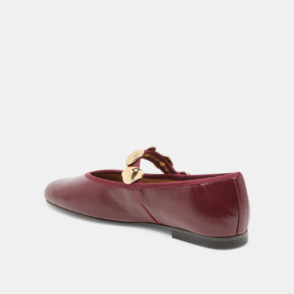 Relan Oxblood Leather Ballet Flats | Dolce Vita