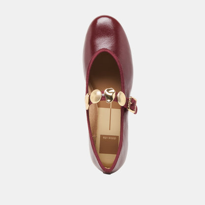 Relan Oxblood Leather Ballet Flats | Dolce Vita