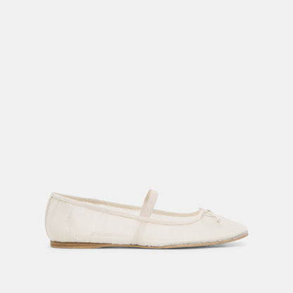 Raeven White Tulle Ballet Flats | Dolce Vita