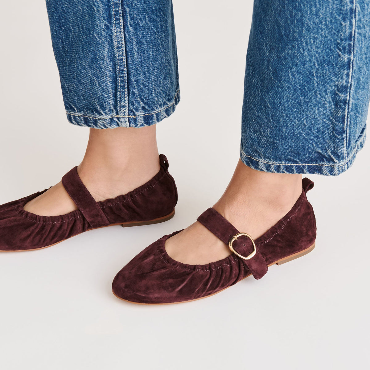 CAELY BALLET FLATS MULBERRY SUEDE | Dolce Vita