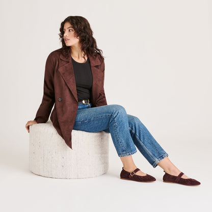 CAELY BALLET FLATS MULBERRY SUEDE | Dolce Vita