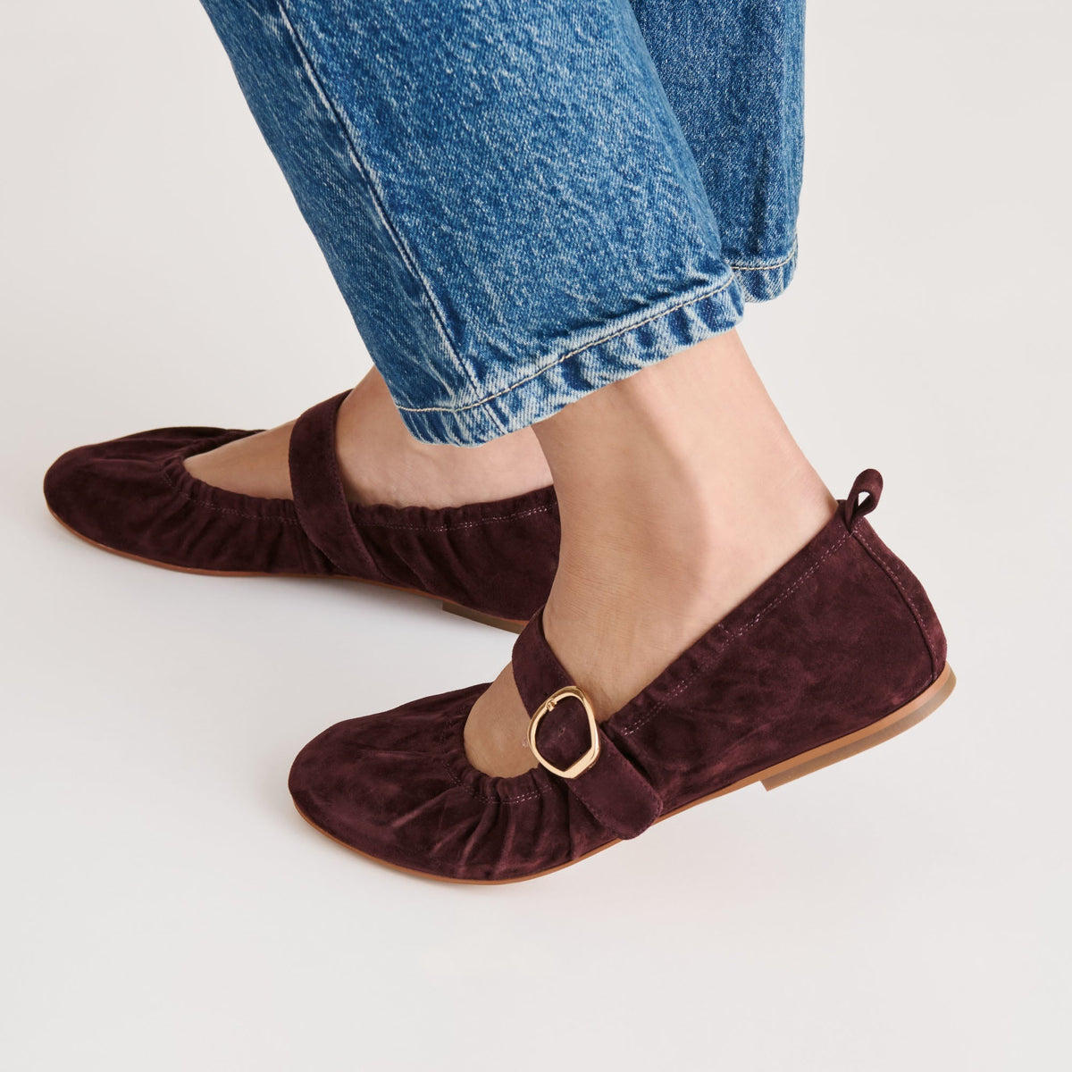 CAELY BALLET FLATS MULBERRY SUEDE | Dolce Vita