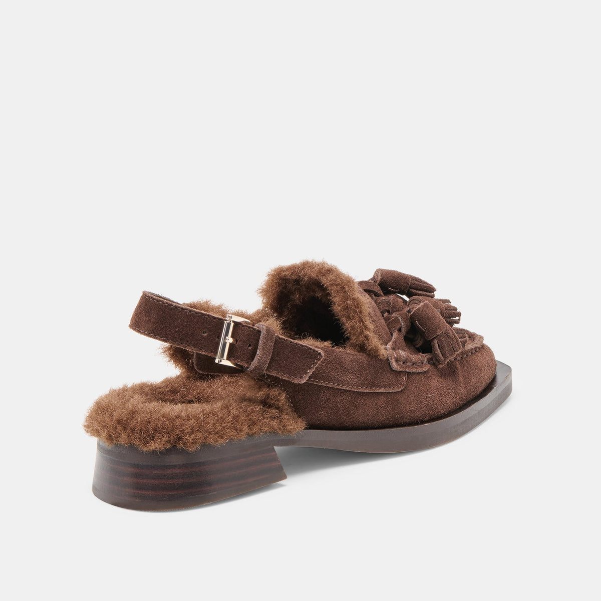 Hamlit Plush Dk Brown Suede Loafers | Dolce Vita