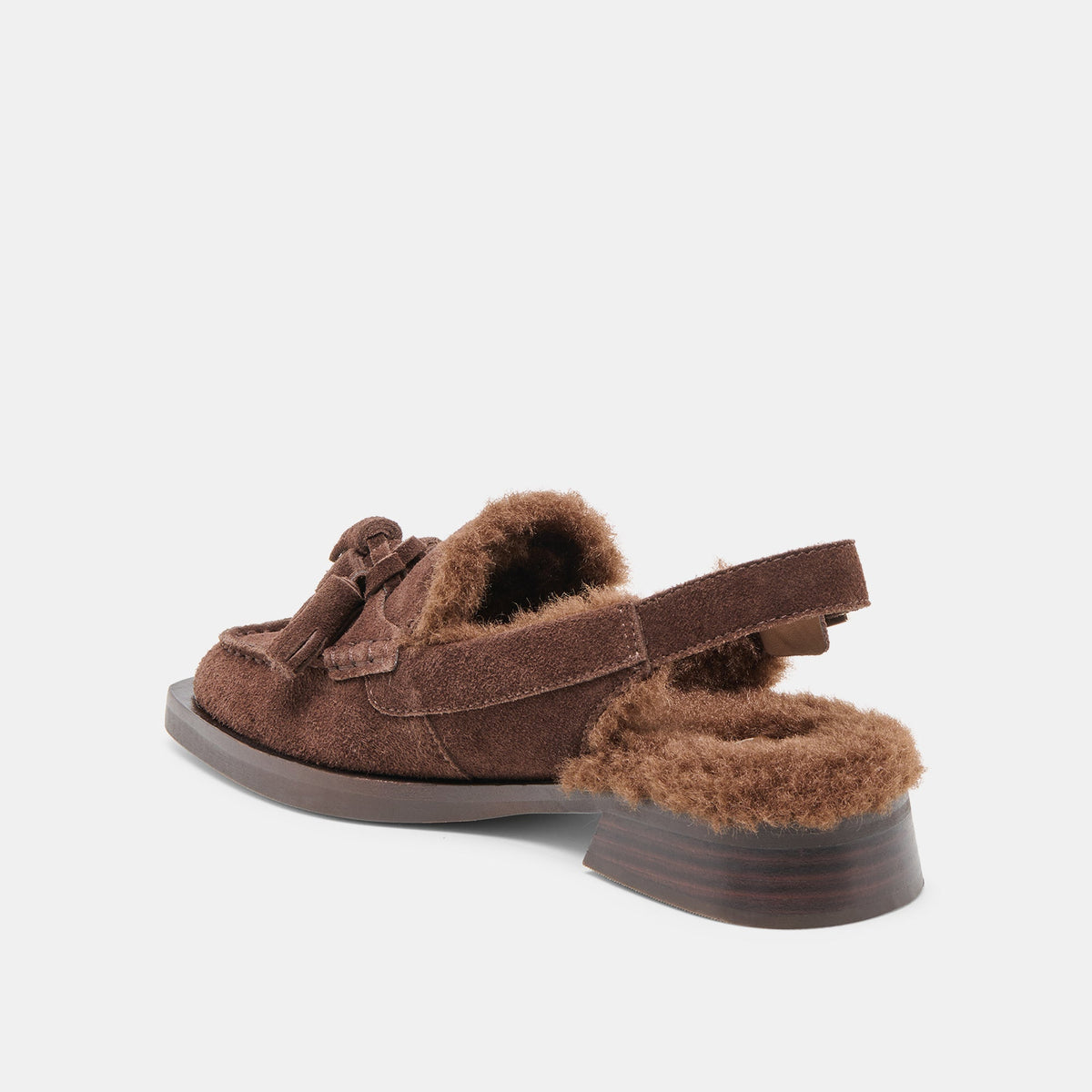 Hamlit Plush Dk Brown Suede Loafers | Dolce Vita