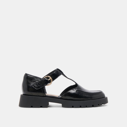 EMILIO FLATS MIDNIGHT CRINKLE PATENT LEATHER | Dolce Vita