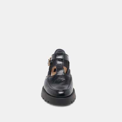 EMILIO FLATS MIDNIGHT CRINKLE PATENT LEATHER | Dolce Vita