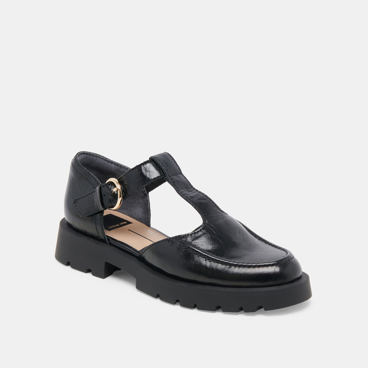 EMILIO FLATS MIDNIGHT CRINKLE PATENT LEATHER | Dolce Vita