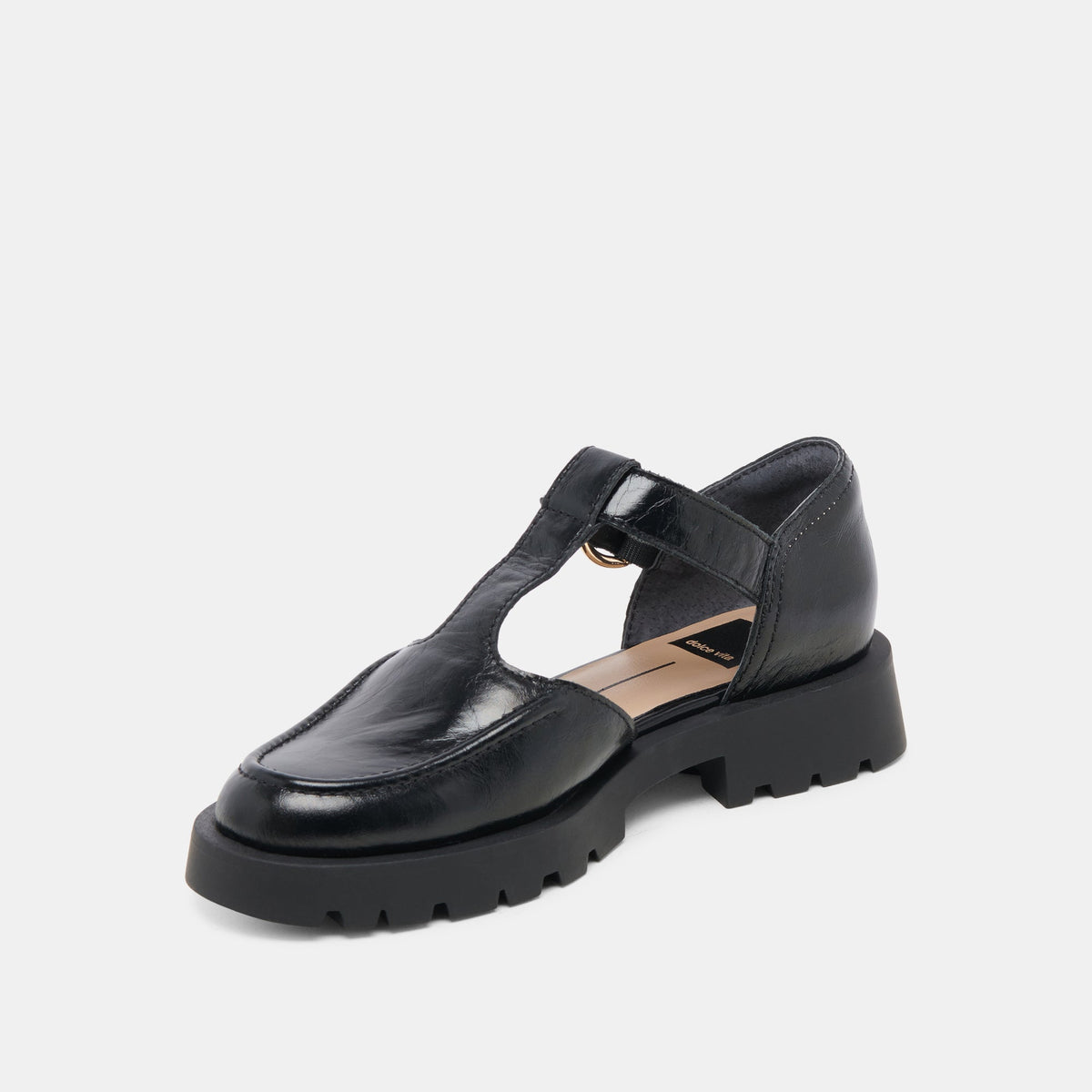 EMILIO FLATS MIDNIGHT CRINKLE PATENT LEATHER | Dolce Vita