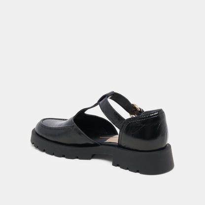 EMILIO FLATS MIDNIGHT CRINKLE PATENT LEATHER | Dolce Vita