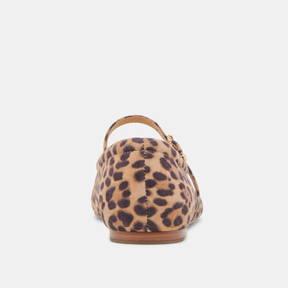 REYES BALLET FLATS DK LEOPARD SUEDE | Dolce Vita