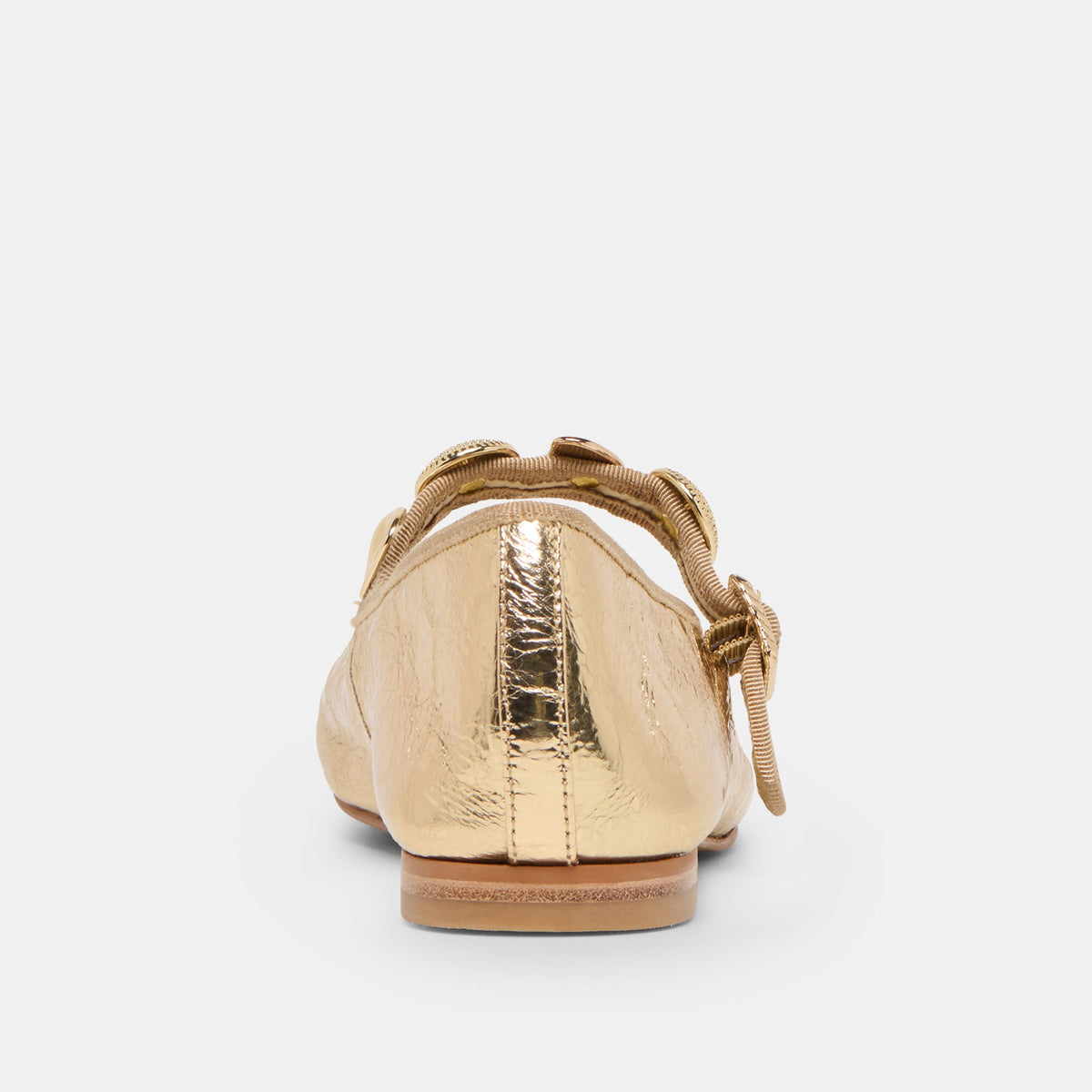 Relan Gold Distressed Leather Ballet Flats | Dolce Vita